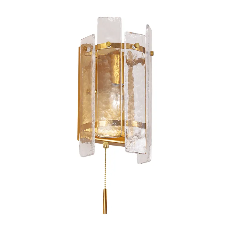 1 Light Glam Striped Art Glass Wall Lamp