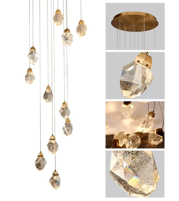 Bubble Crystal Chandelier For High Ceiling