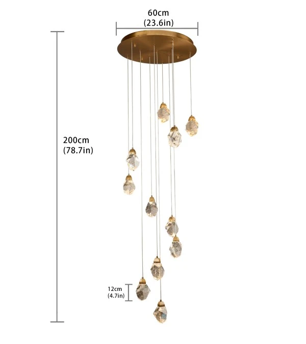 Bubble Crystal Chandelier For High Ceiling