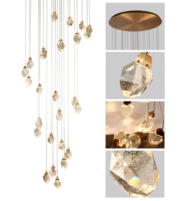 Bubble Crystal Chandelier For High Ceiling