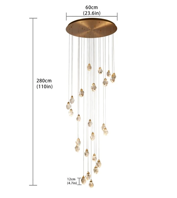 Bubble Crystal Chandelier For High Ceiling